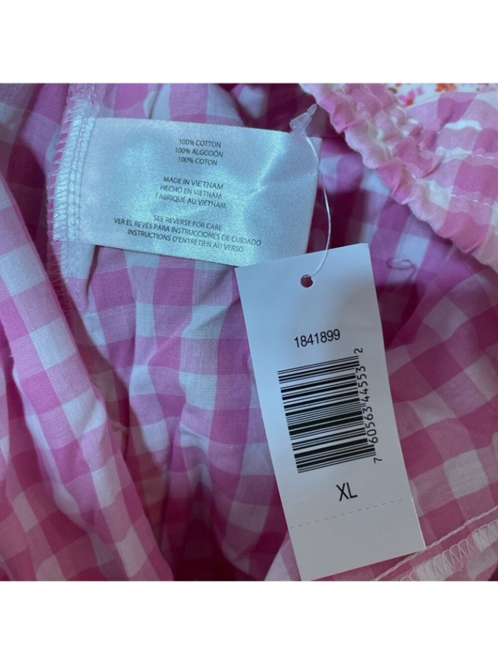 NWT Gap Women's XL Pajama Pants 2-Pack Pink Gingham & Floral Cotton C0849 - Picture 13 of 15